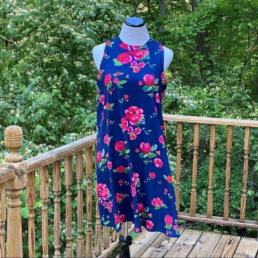 Mud Pie Sawyer Swing Dress, Midnight Blue/Floral